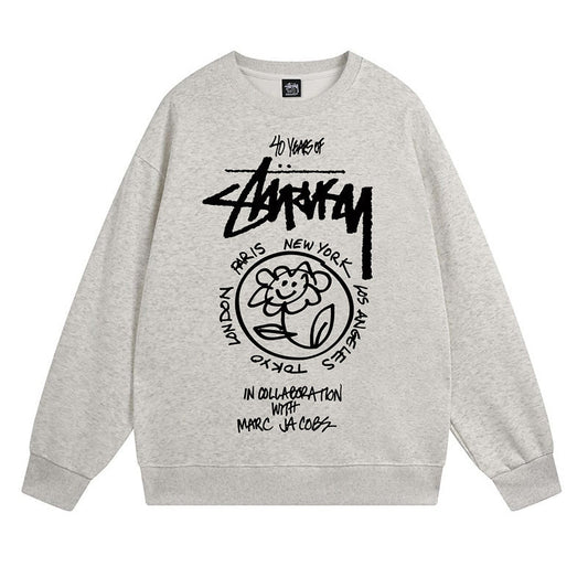 Stussy Sweatshirts Autumn/Winter Fleece Couple Sweatshirts