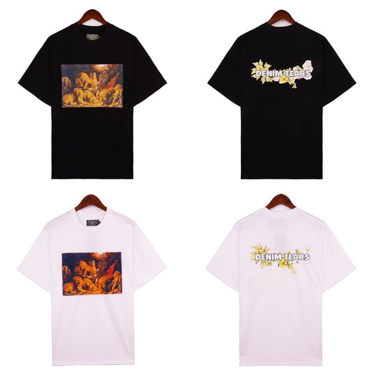 Denim Tears T-shirts Letter Portrait Short Sleeve T-Shirt