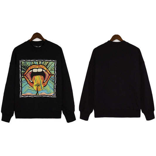 Palm Angle Sweatshirt Palm Angels Color Logo Printing Long Sleeve Crew Neck Sweater Men and Women