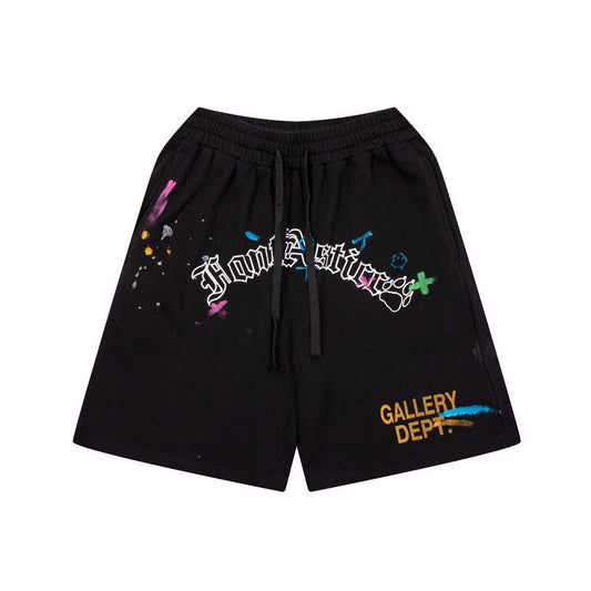 Gallery Dept Shorts Hand Painted Splash Ink Graffiti Alphabet Casual Shorts