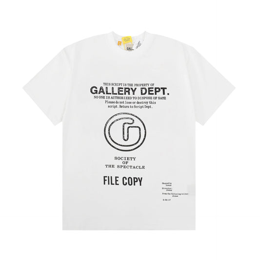 Gallery Dept T-Shirt Alphabet Slogan Printed Retro Washed Short Sleeve T-Shirt