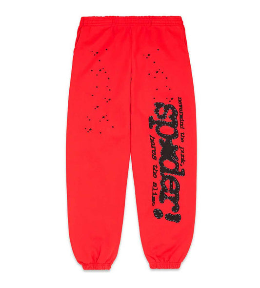 Sp5der P*nk Sweatpants V2 Red